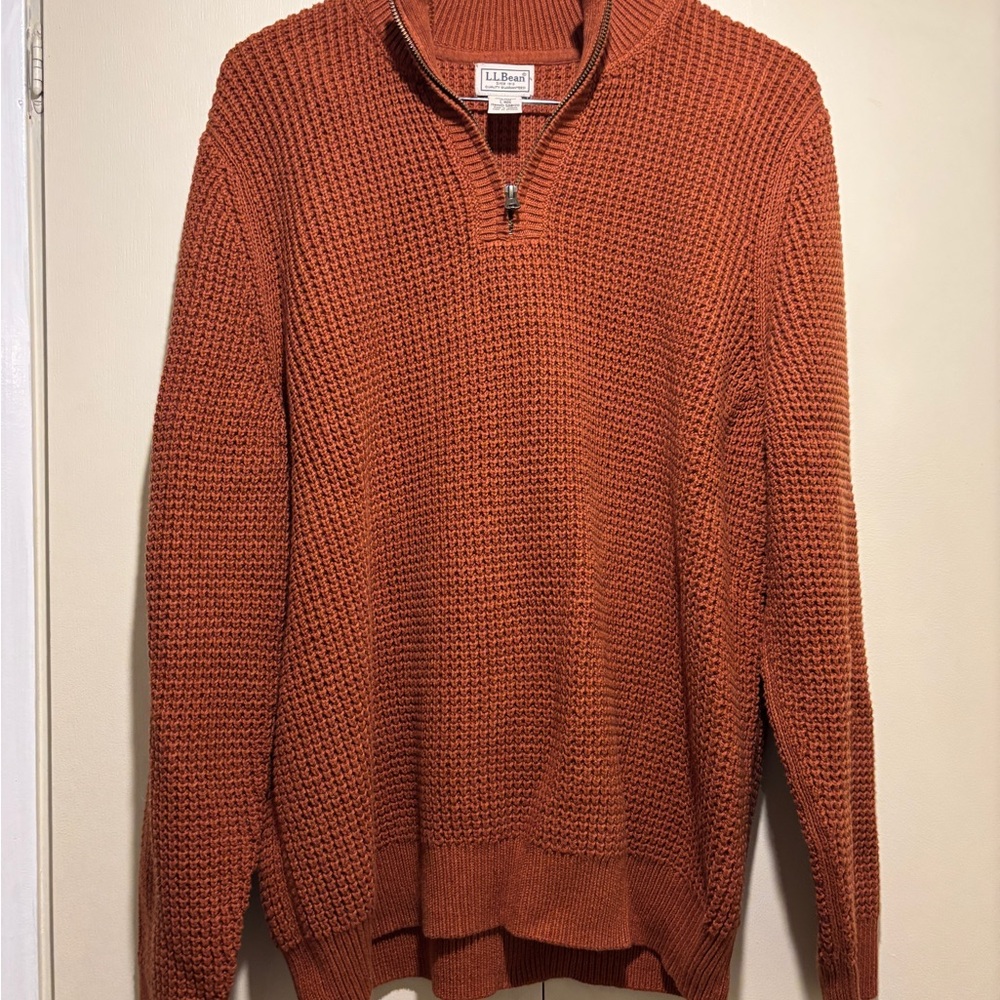 L.L. Bean Men's Rust Zip-Up Sweater